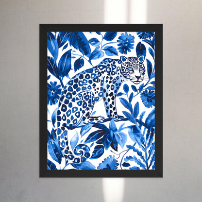 Otomi Wall Art Jaguar Framed Poster Mexican Folk Art Wall Decor Cat Lover