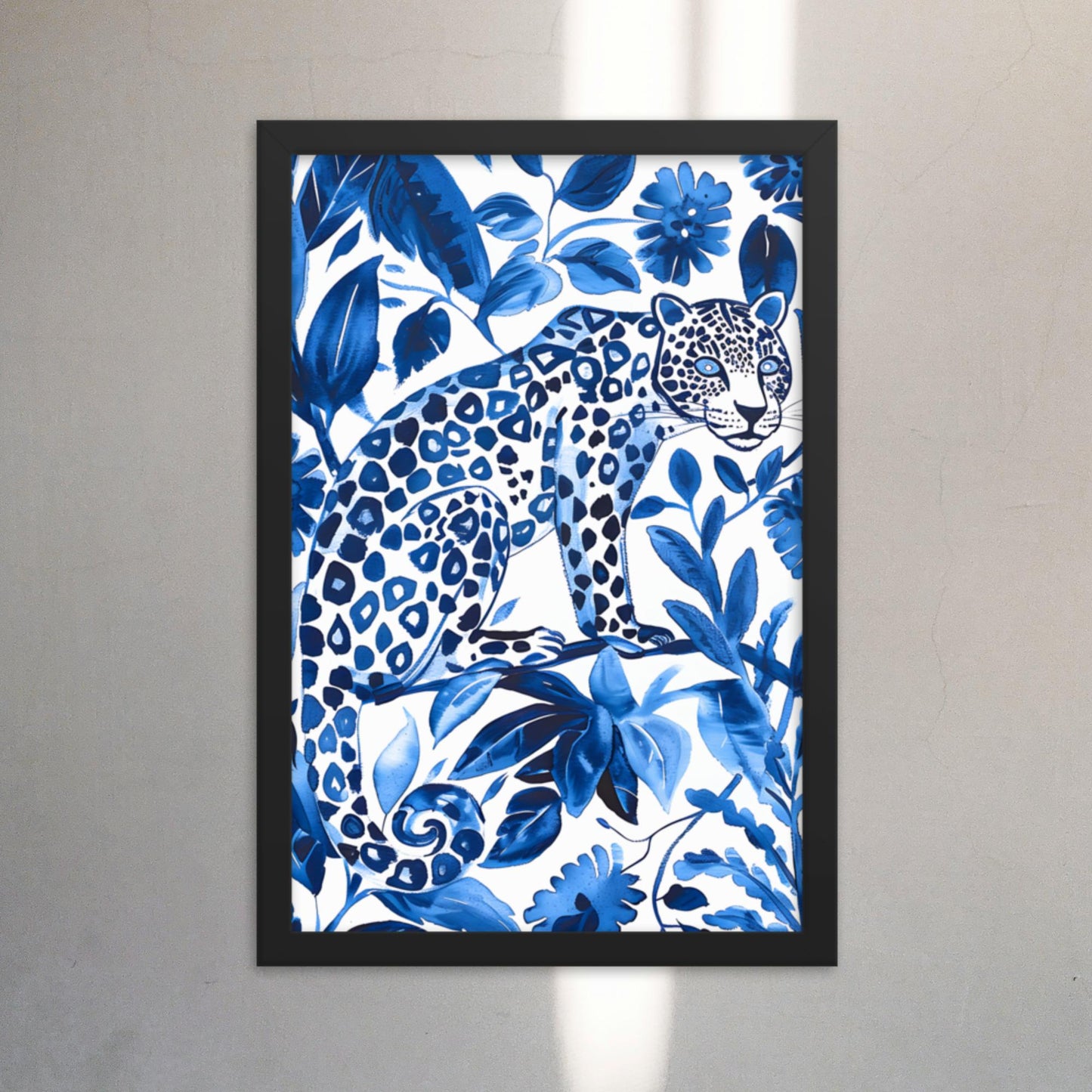 Otomi Wall Art Jaguar Framed Poster Mexican Folk Art Wall Decor Cat Lover