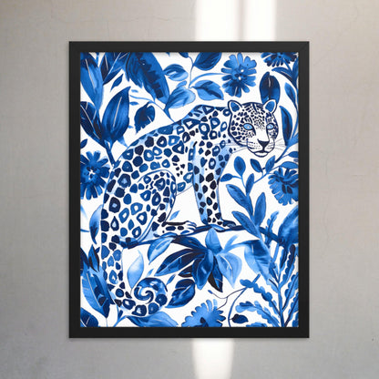 Otomi Wall Art Jaguar Framed Poster Mexican Folk Art Wall Decor Cat Lover