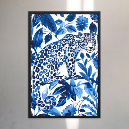 Otomi Wall Art Jaguar Framed Poster Mexican Folk Art Wall Decor Cat Lover