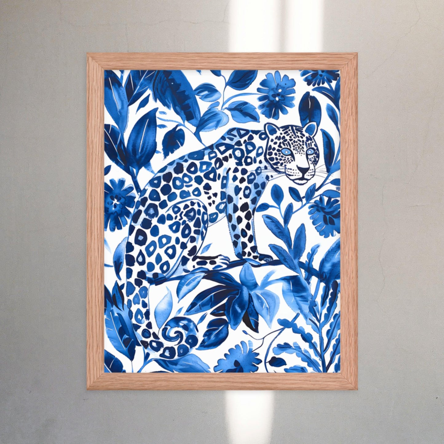 Otomi Wall Art Jaguar Framed Poster Mexican Folk Art Wall Decor Cat Lover