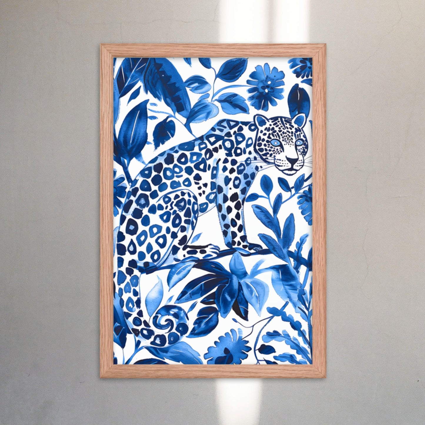 Otomi Wall Art Jaguar Framed Poster Mexican Folk Art Wall Decor Cat Lover