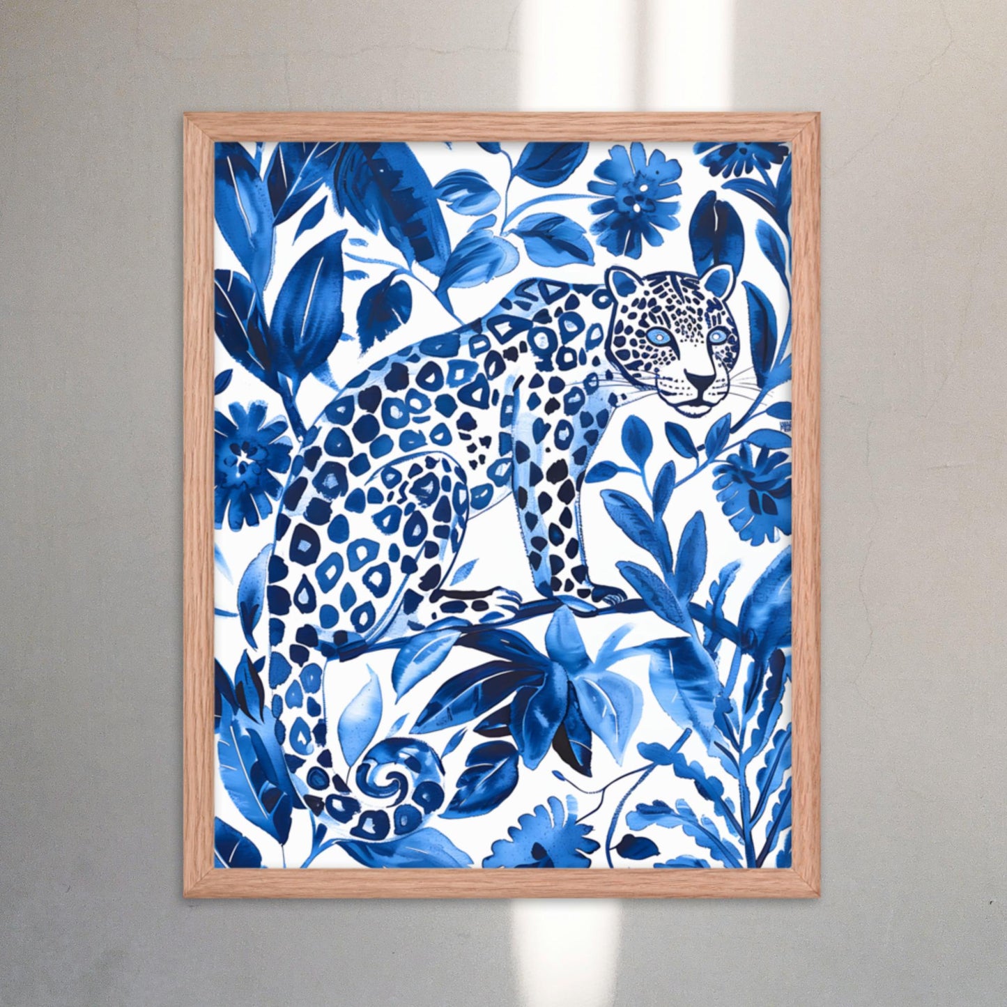 Otomi Wall Art Jaguar Framed Poster Mexican Folk Art Wall Decor Cat Lover