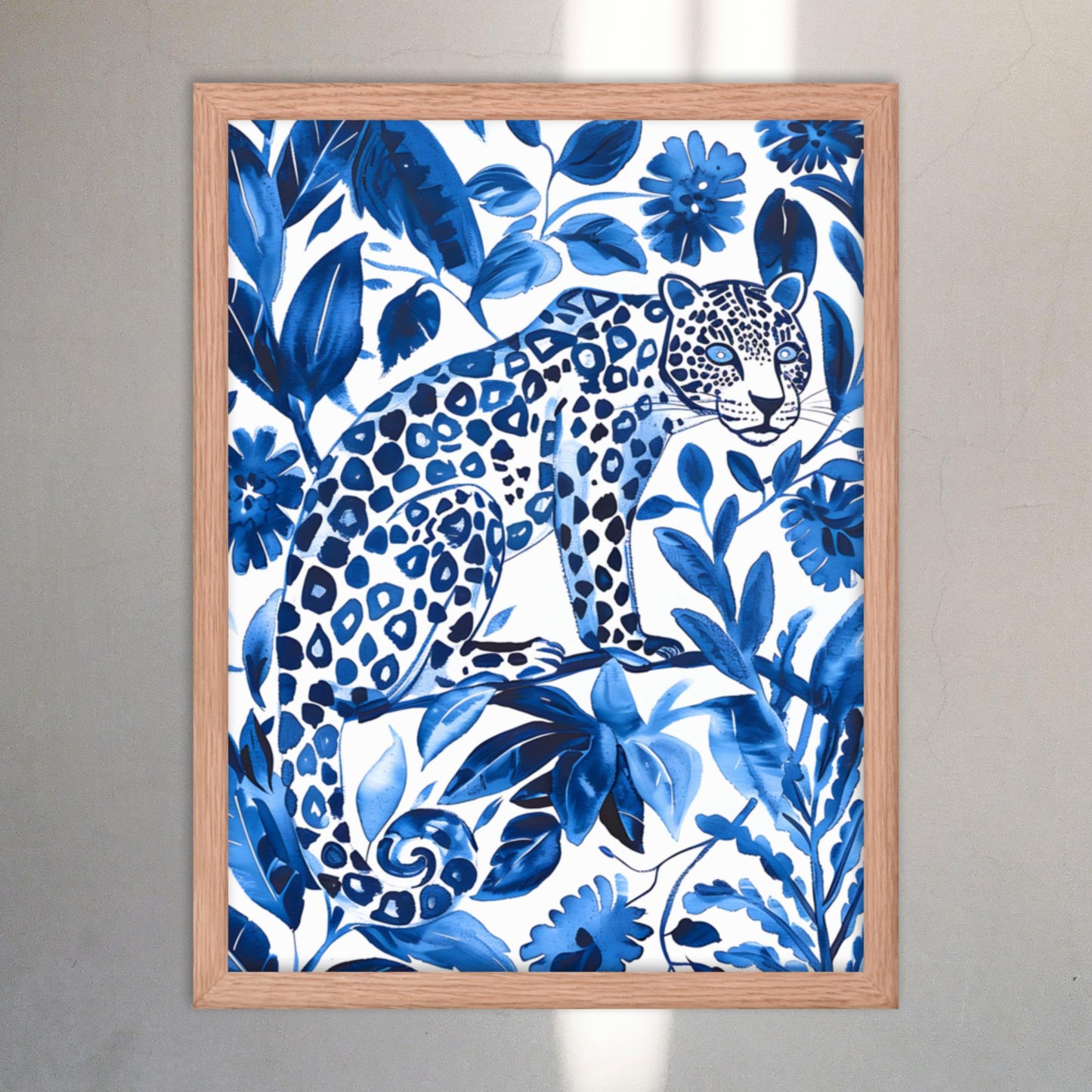 Otomi Wall Art Jaguar Framed Poster Mexican Folk Art Wall Decor Cat Lover