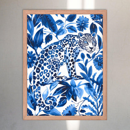 Otomi Wall Art Jaguar Framed Poster Mexican Folk Art Wall Decor Cat Lover