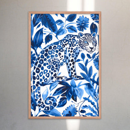 Otomi Wall Art Jaguar Framed Poster Mexican Folk Art Wall Decor Cat Lover