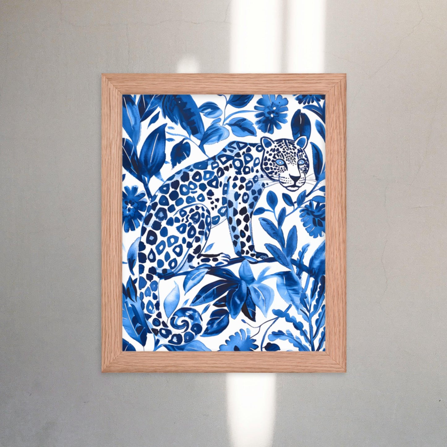 Otomi Wall Art Jaguar Framed Poster Mexican Folk Art Wall Decor Cat Lover