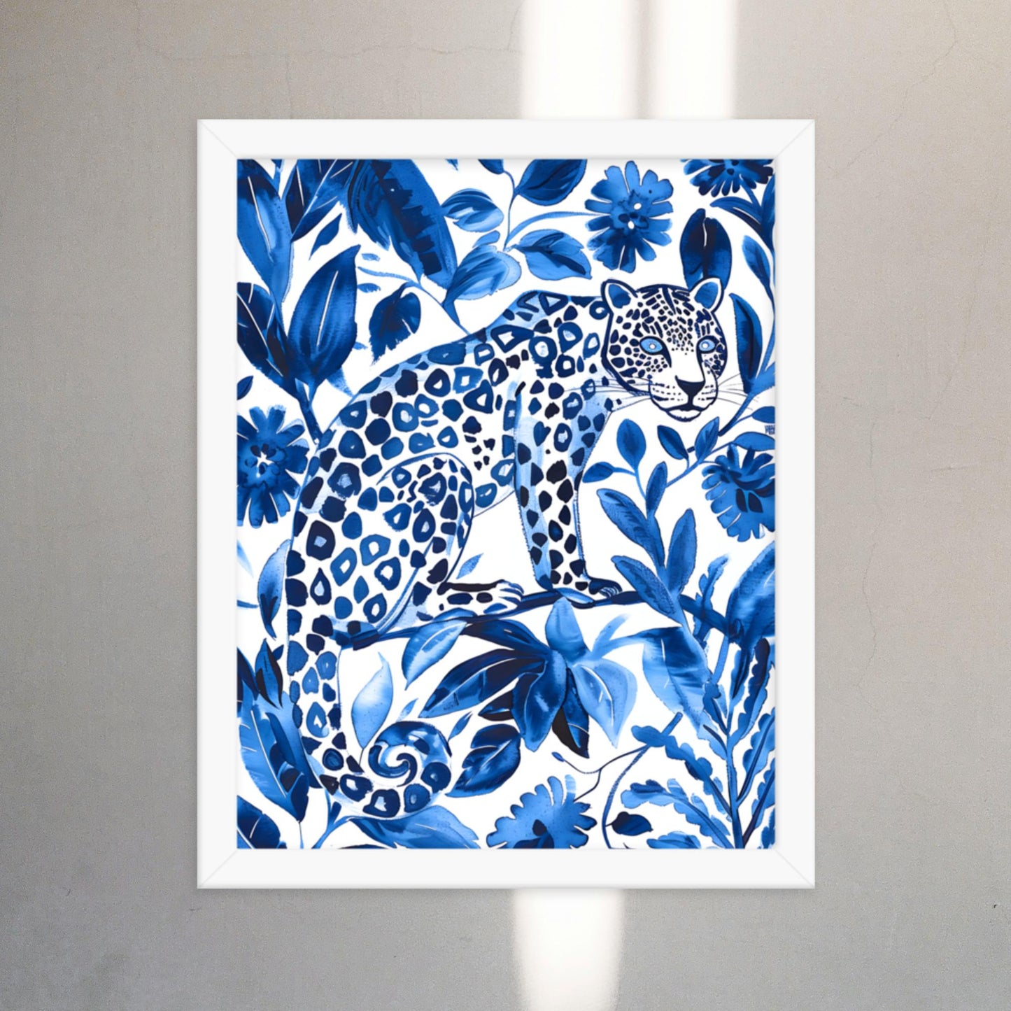 Otomi Wall Art Jaguar Framed Poster Mexican Folk Art Wall Decor Cat Lover