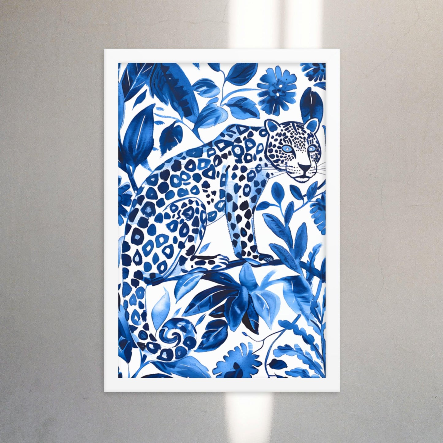 Otomi Wall Art Jaguar Framed Poster Mexican Folk Art Wall Decor Cat Lover