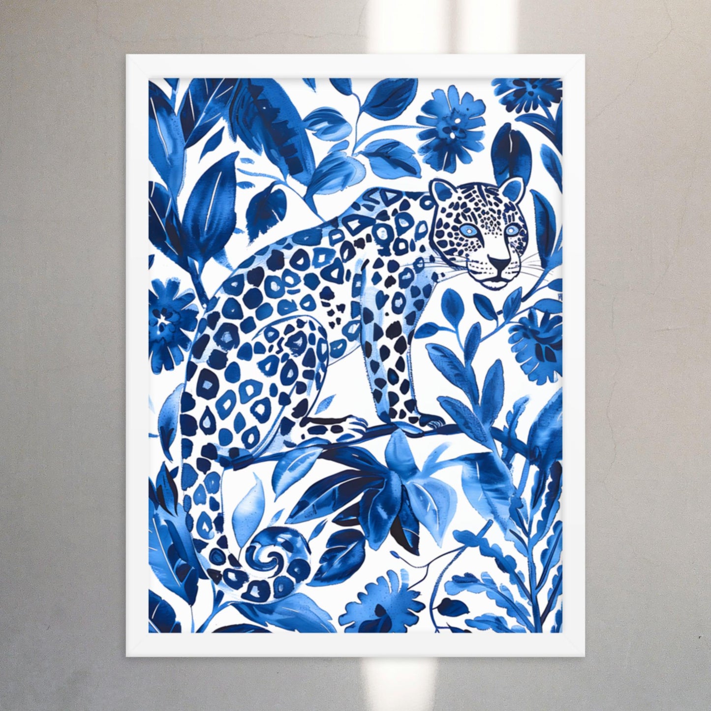 Otomi Wall Art Jaguar Framed Poster Mexican Folk Art Wall Decor Cat Lover